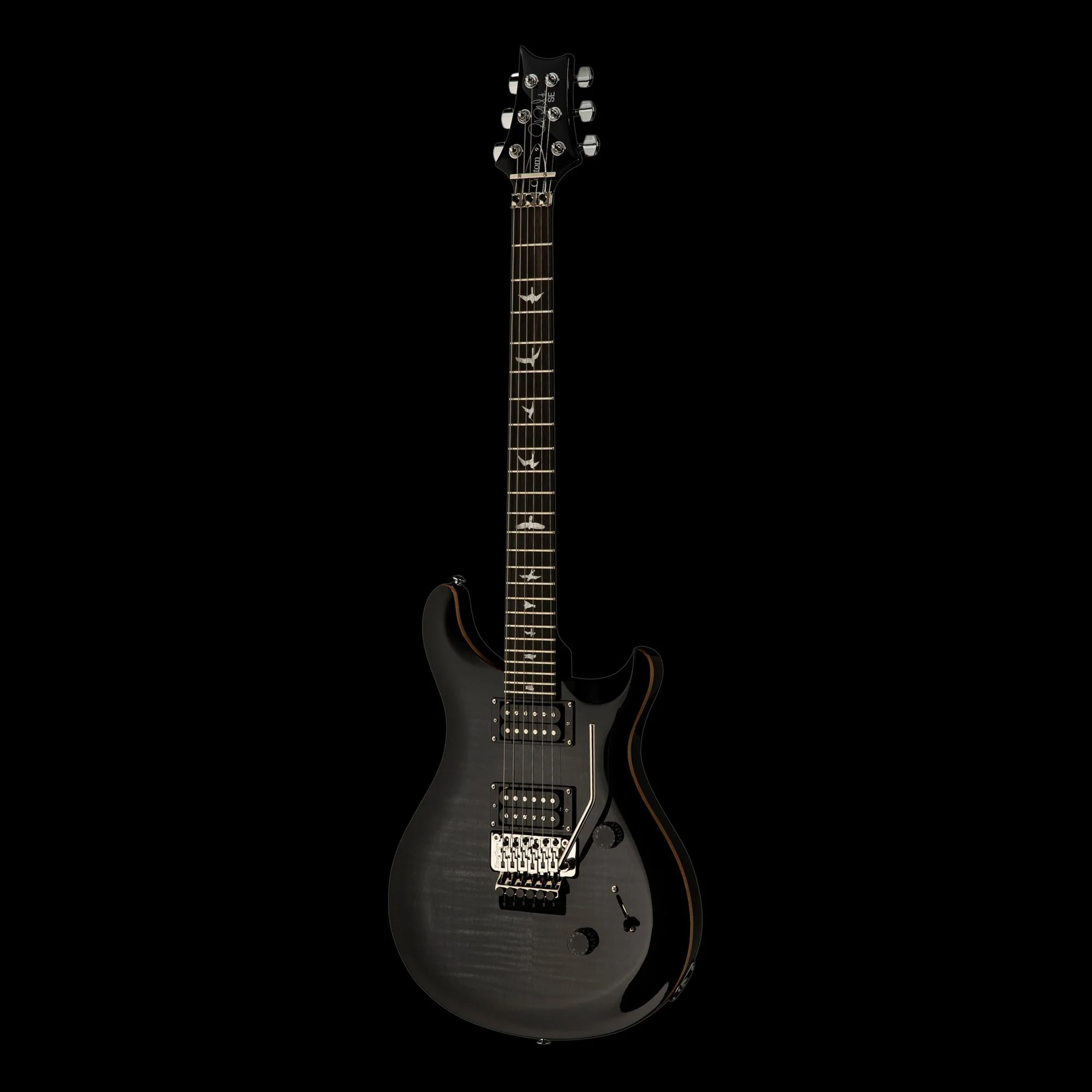 PRS SE Custom 24 Floyd Carve Top Charcoal Burst with Gig Bag - Image 3