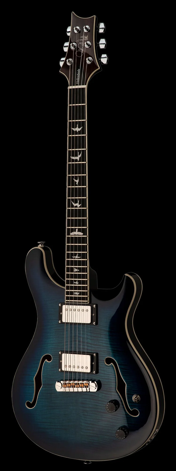 PRS SE Hollowbody II Faded Blue Burst Electric Guitar With Case - Image 3