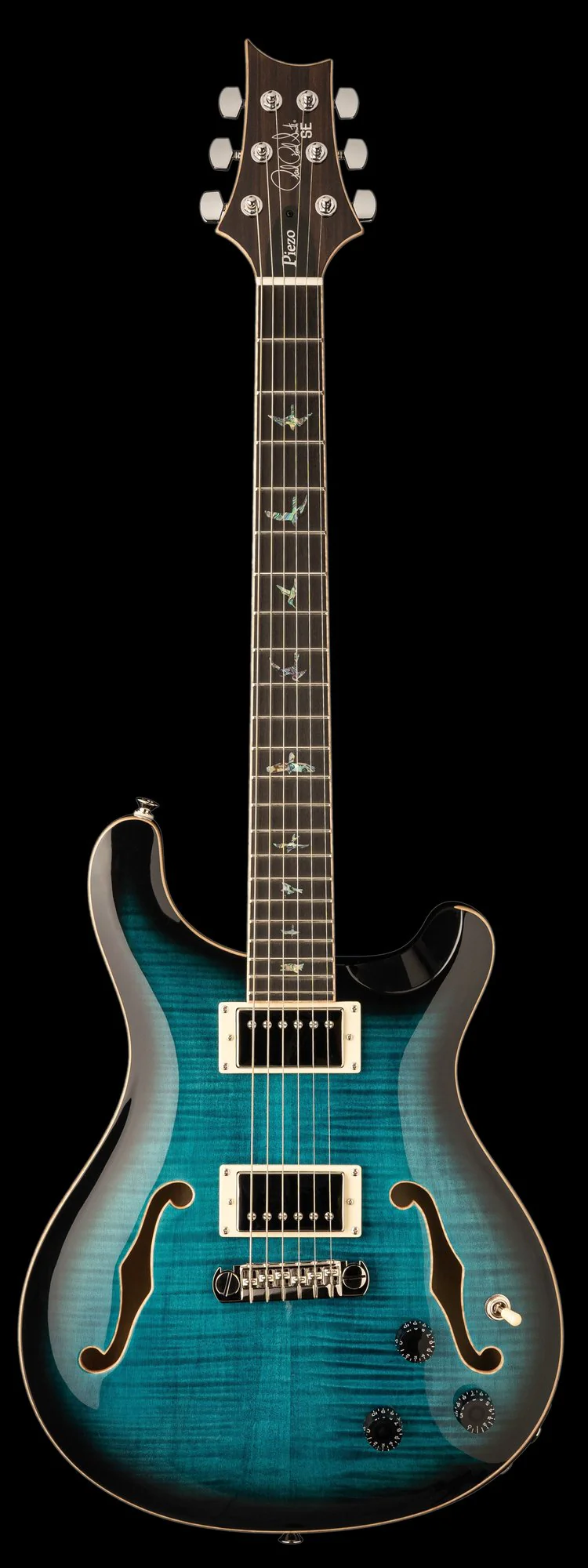 PRS SE Hollowbody II Piezo Peacock Blue Electric Guitar With Case - Serial # CTC F28179 - Image 2