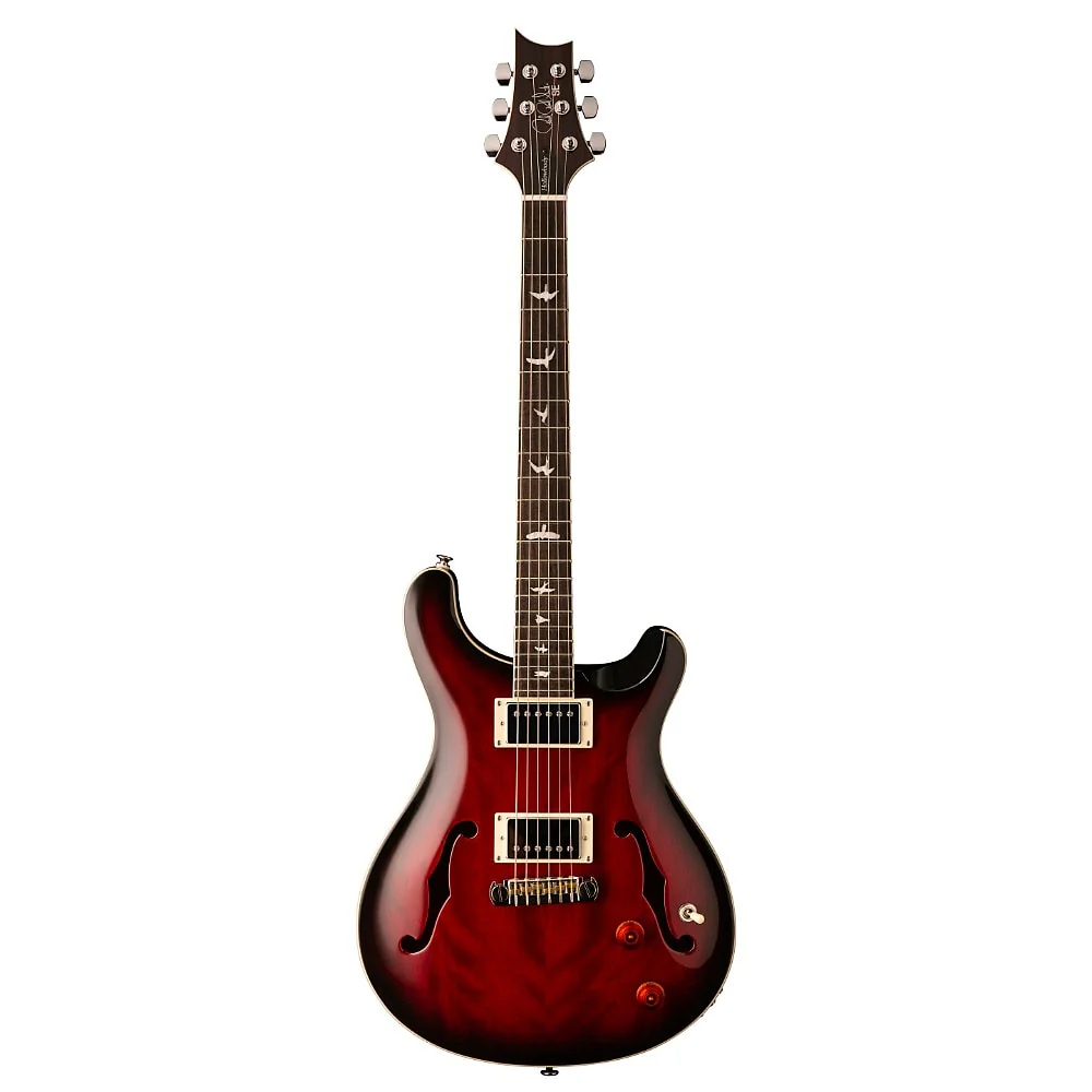PRS SE Hollowbody Standard Fire Red Burst Electric Guitar - Image 2