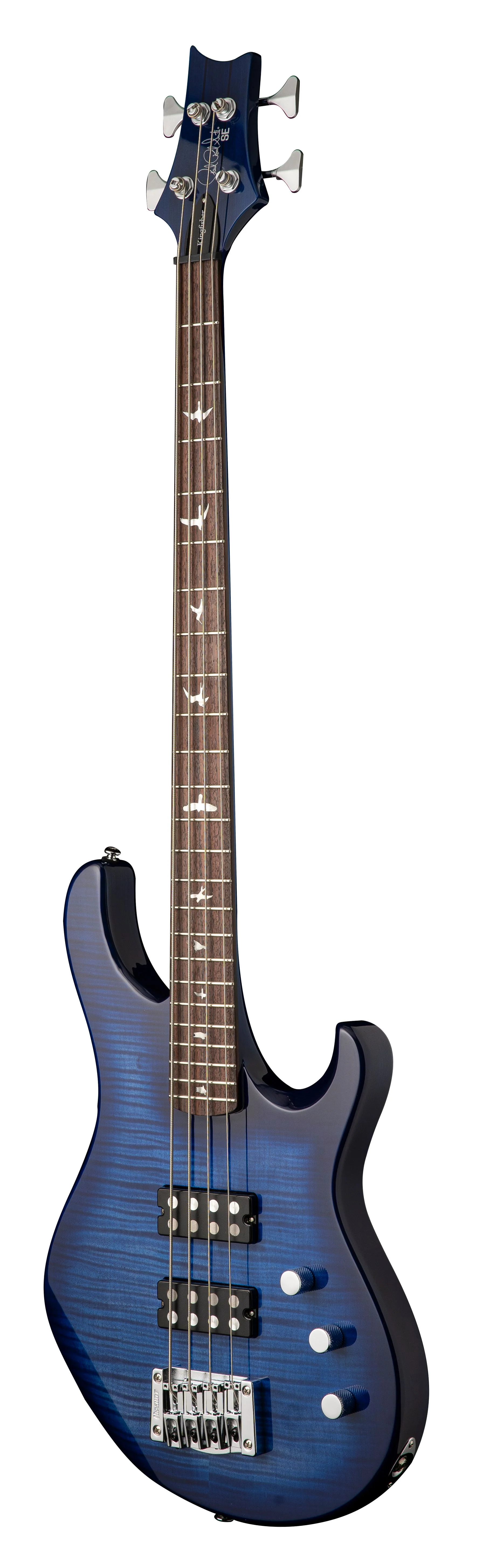 PRS SE Kingfisher Bass Faded Blue Wrap Around Burst With Gig Bag - Image 3