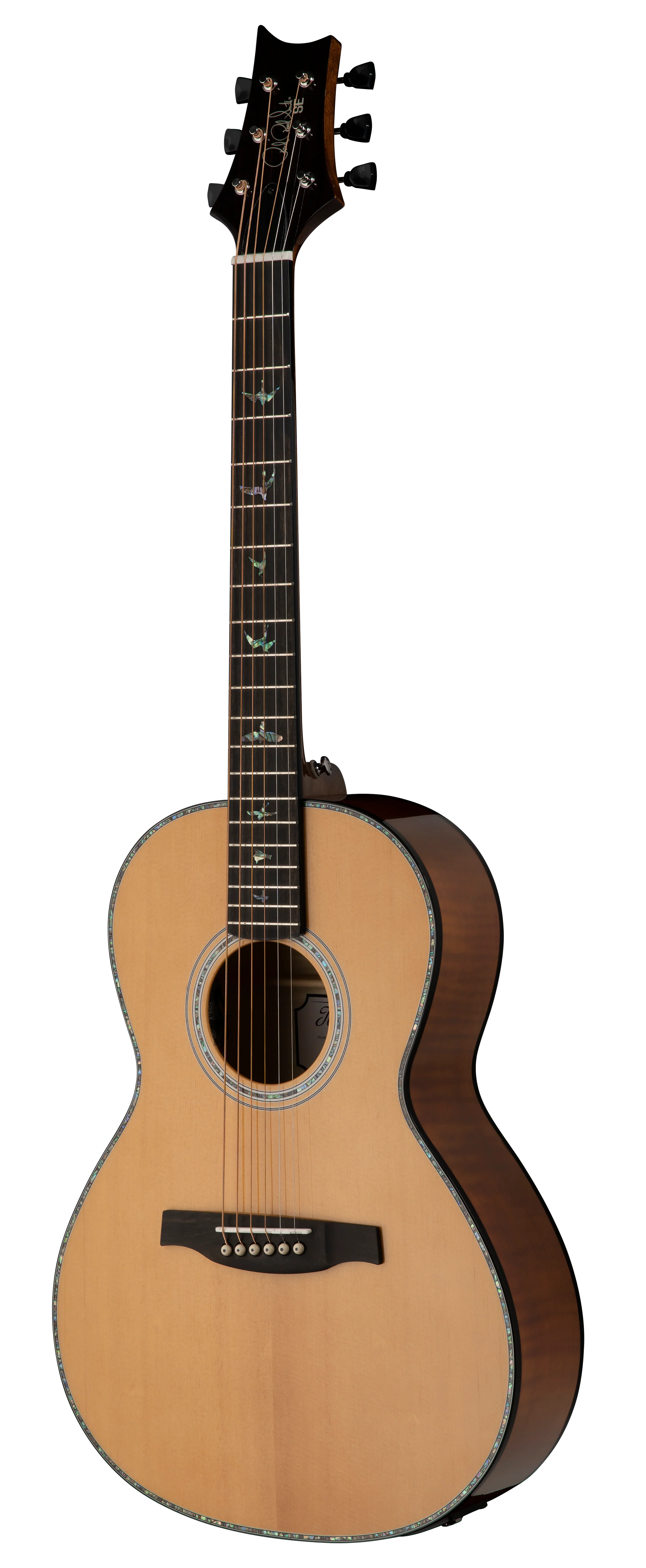 PRS SE P50E Parlor Black Gold Gloss Acoustic Electric Guitar With Gig Bag - Image 3