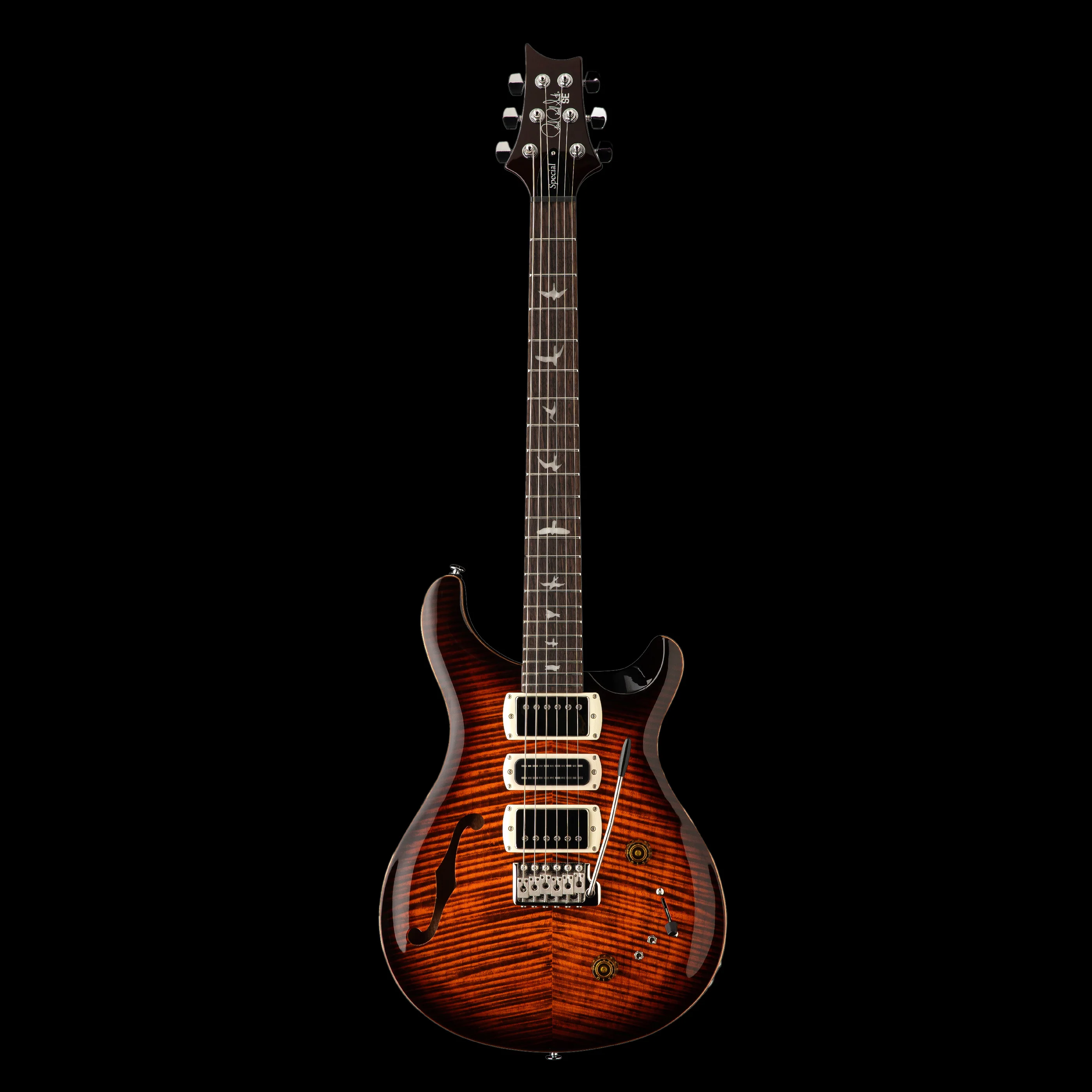 PRS SE Special Semi-Hollow Orange Tiger Smokeburst with Gig Bag - Image 2