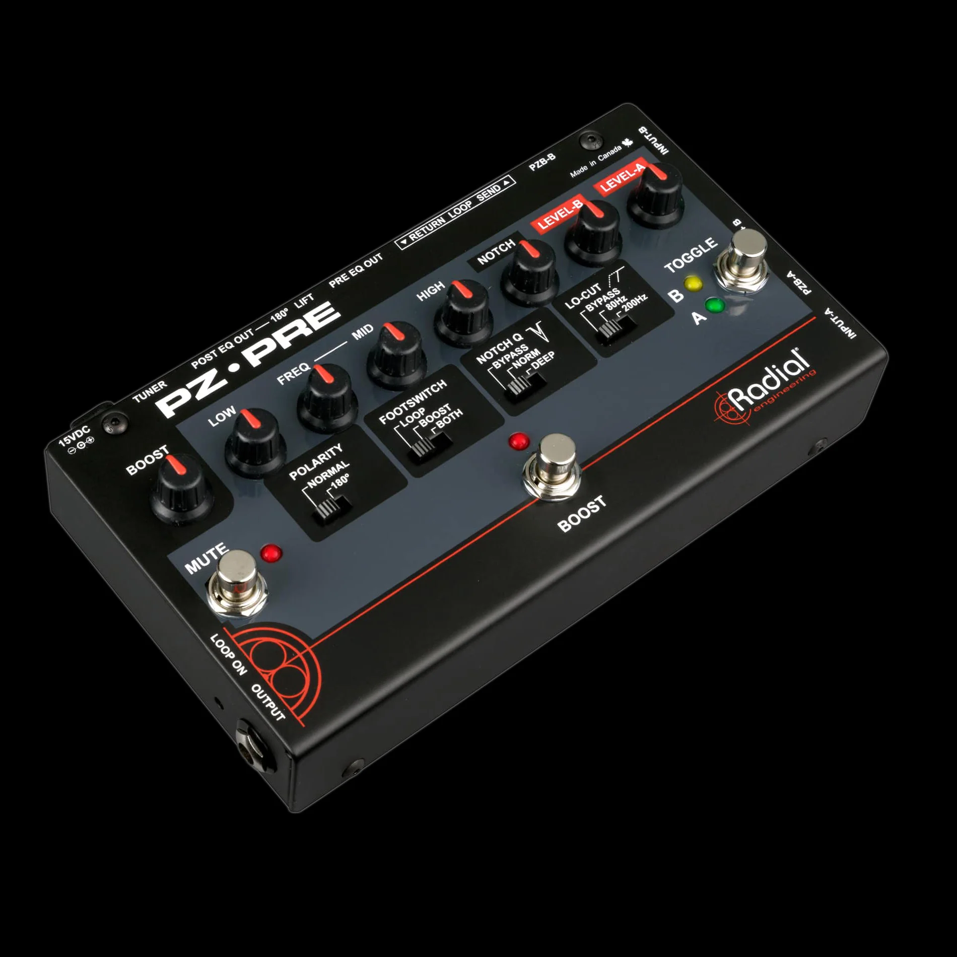 Radial Engineering PZ Pre Acoustic Instrument Preamp Pedal - Image 3