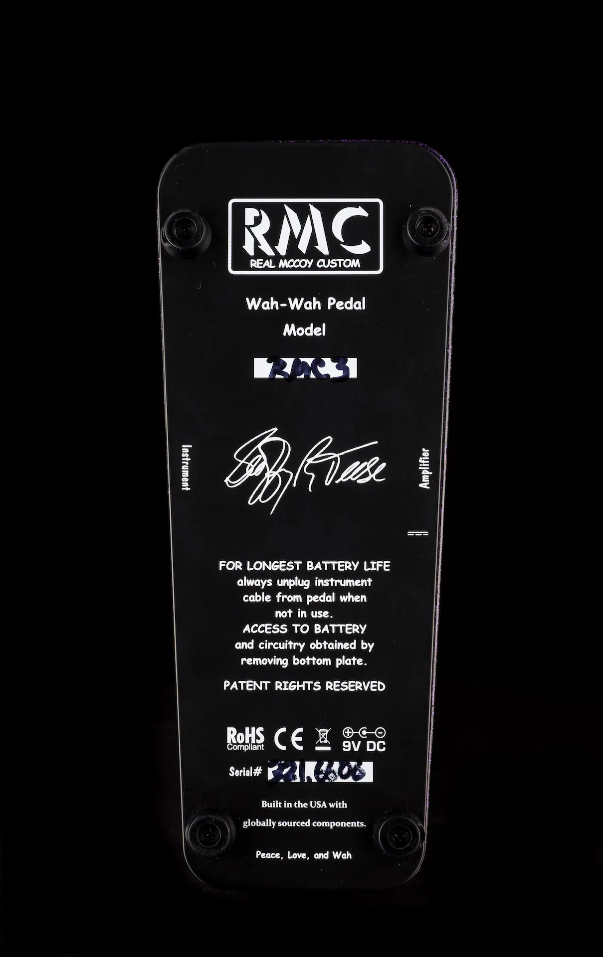 Real McCoy Custom RMC3 Guitar Wah-Wah Effect Pedal Limited Edition Purple Metal Flake - Image 5