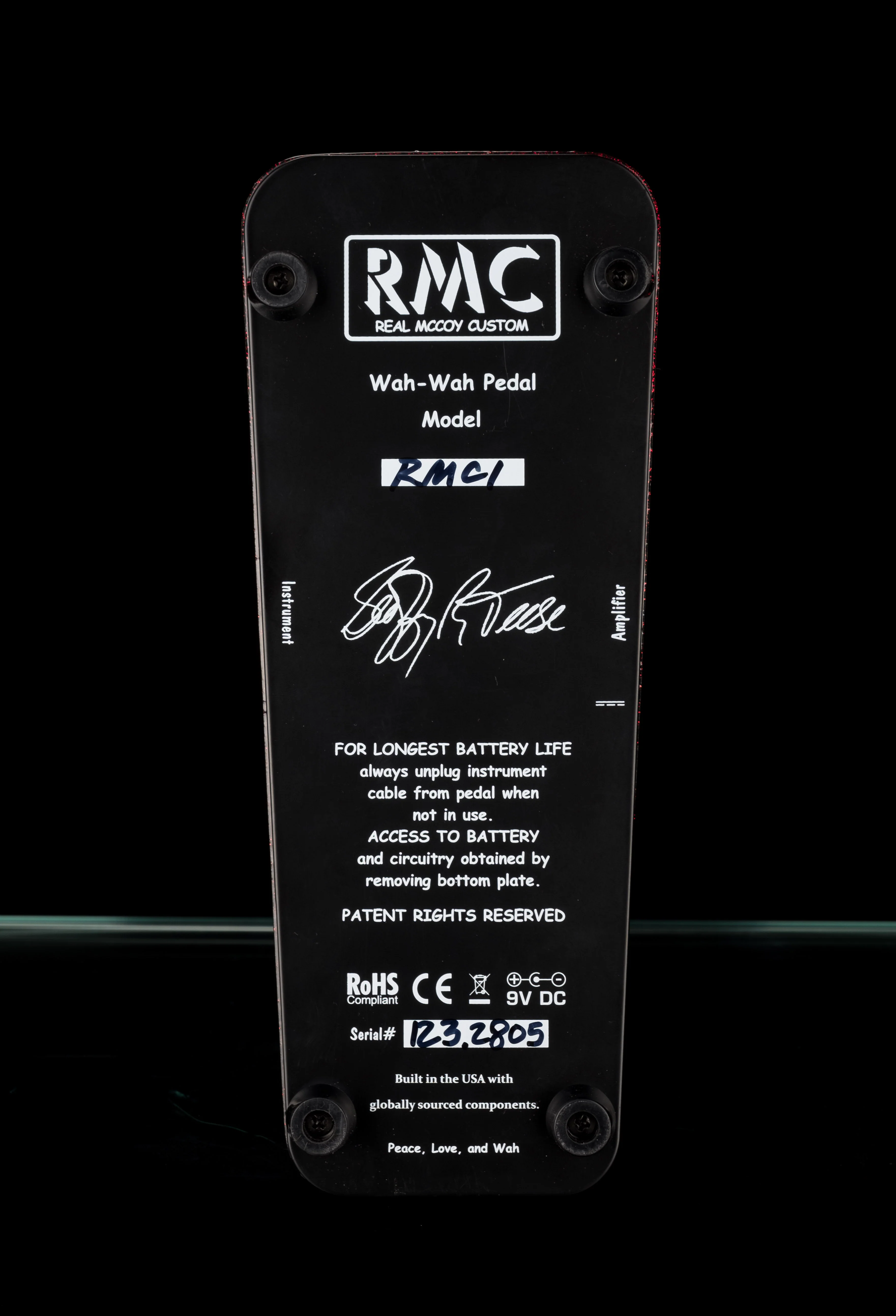 Real McCoy Custom RMC1 Wah-Wah Guitar Effect Pedal Limited Edition Red Sparkle - Image 3
