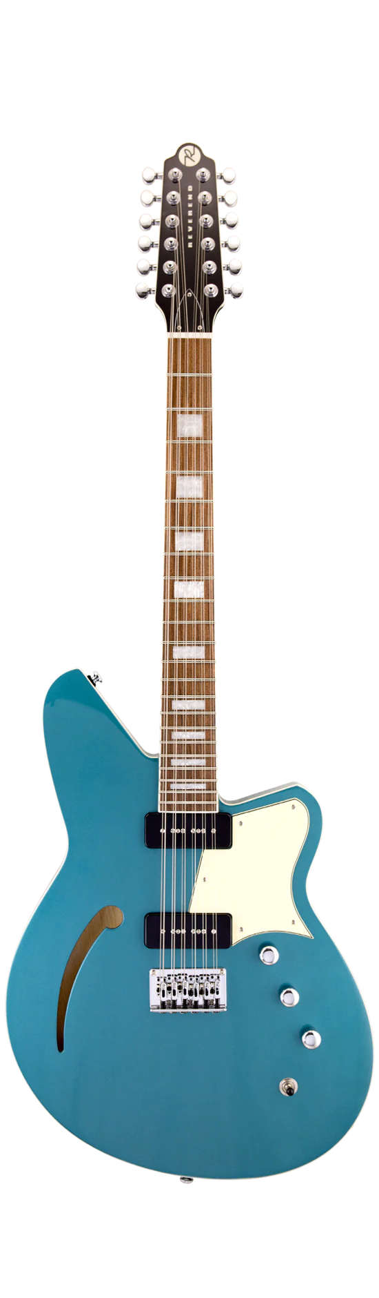 Reverend Airwave 12 String Semi Hollow Body Guitar Deep Sea Blue - Image 2