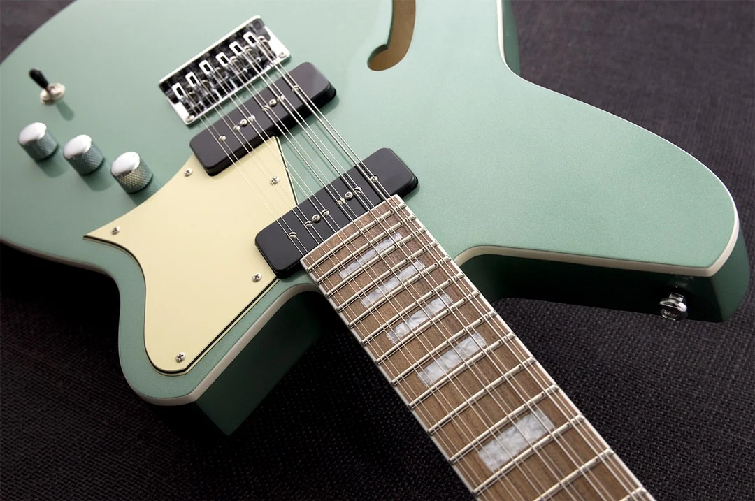 Reverend Airwave 12 String Semi Hollow Body Guitar Metallic Alpine - Image 5