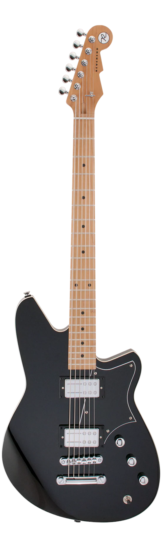 Reverend Descent RA Roasted Maple Neck Baritone Electric Guitar Midnight Black - Image 2