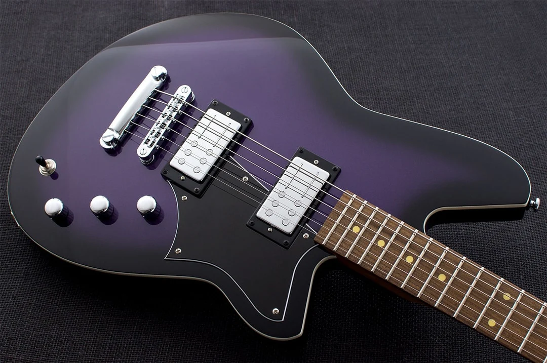 Reverend Descent RA Roasted Maple Neck Baritone Electric Guitar Purple Burst - Image 3