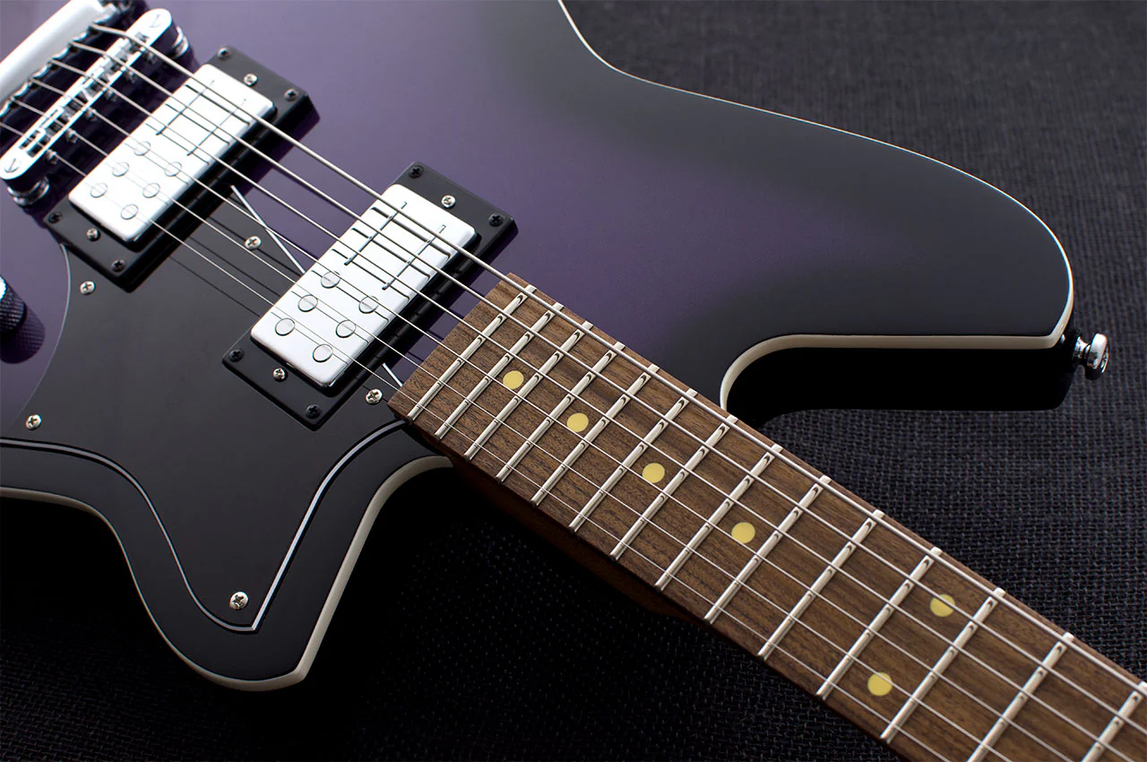 Reverend Descent RA Roasted Maple Neck Baritone Electric Guitar Purple Burst - Image 5