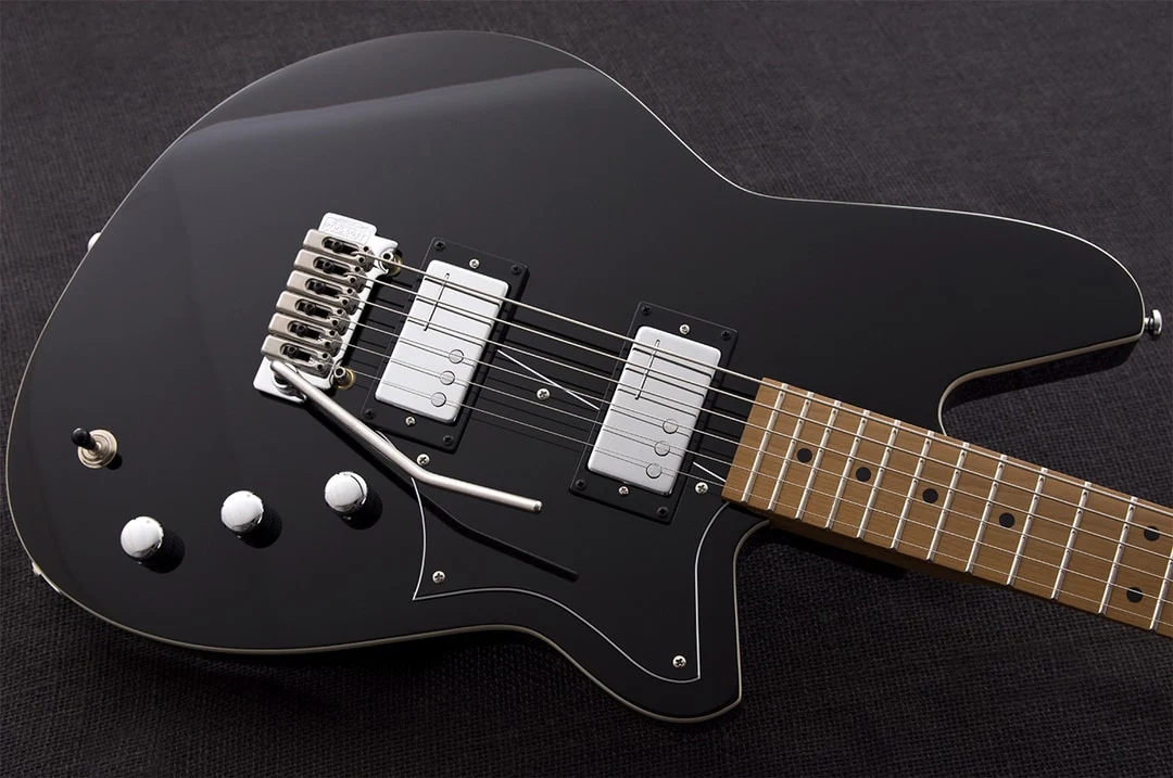 Reverend Descent W Roasted Maple Neck Baritone Electric Guitar Black - Image 3