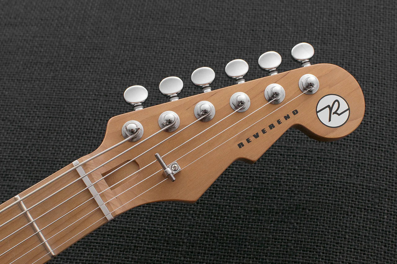 Reverend Descent W Roasted Maple Neck Baritone Electric Guitar Trans White - Image 5