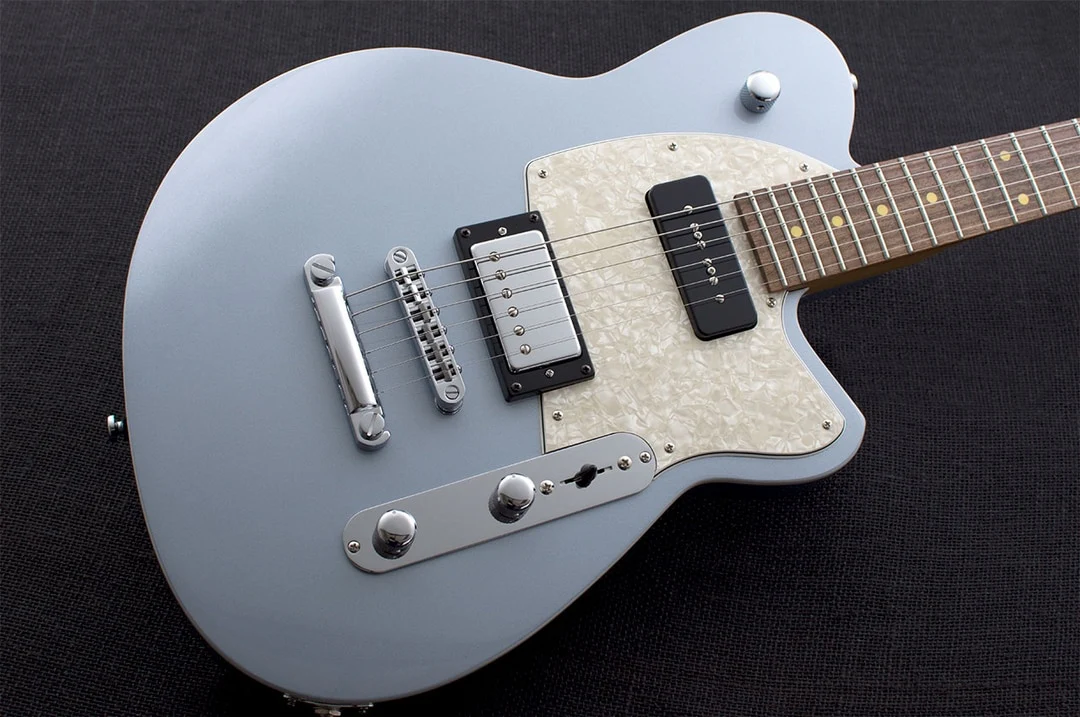 Reverend Double Agent OG Roasted Maple Neck Electric Guitar Silver Freeze - Image 3