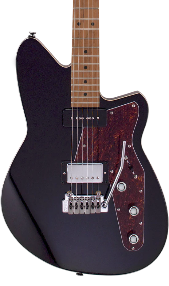 Reverend Double Agent W Roasted Maple Neck Electric Guitar Midnight Black