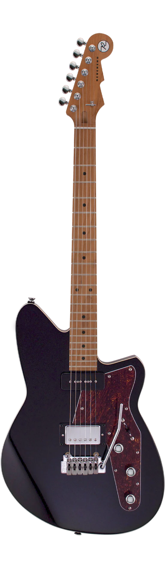 Reverend Double Agent W Roasted Maple Neck Electric Guitar Midnight Black - Image 2