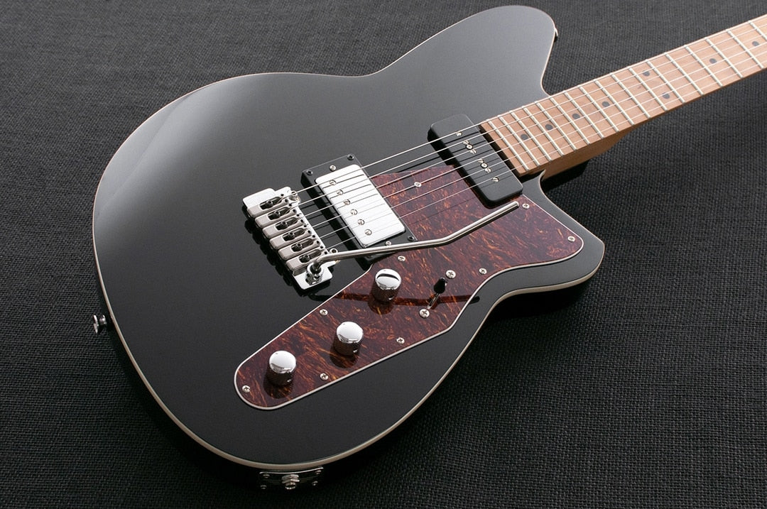 Reverend Double Agent W Roasted Maple Neck Electric Guitar Midnight Black - Image 3