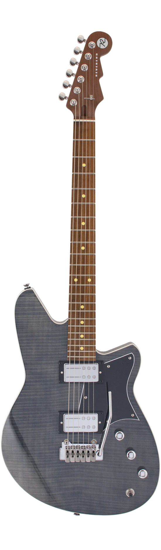 Reverend Kingbolt RA FM Roasted Maple Neck Electric Guitar Black Flame Maple - Image 2
