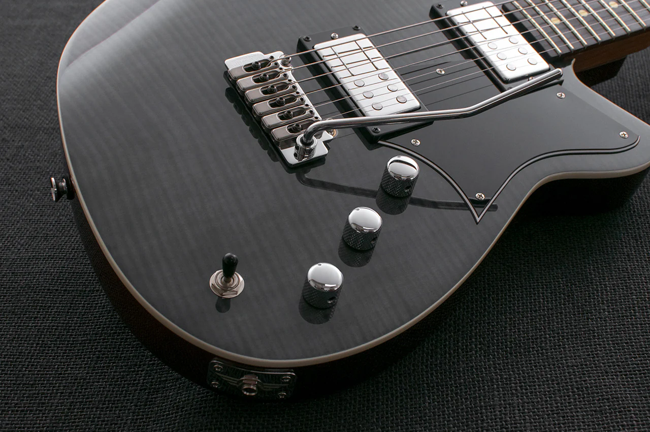 Reverend Kingbolt RA FM Roasted Maple Neck Electric Guitar Black Flame Maple - Image 3