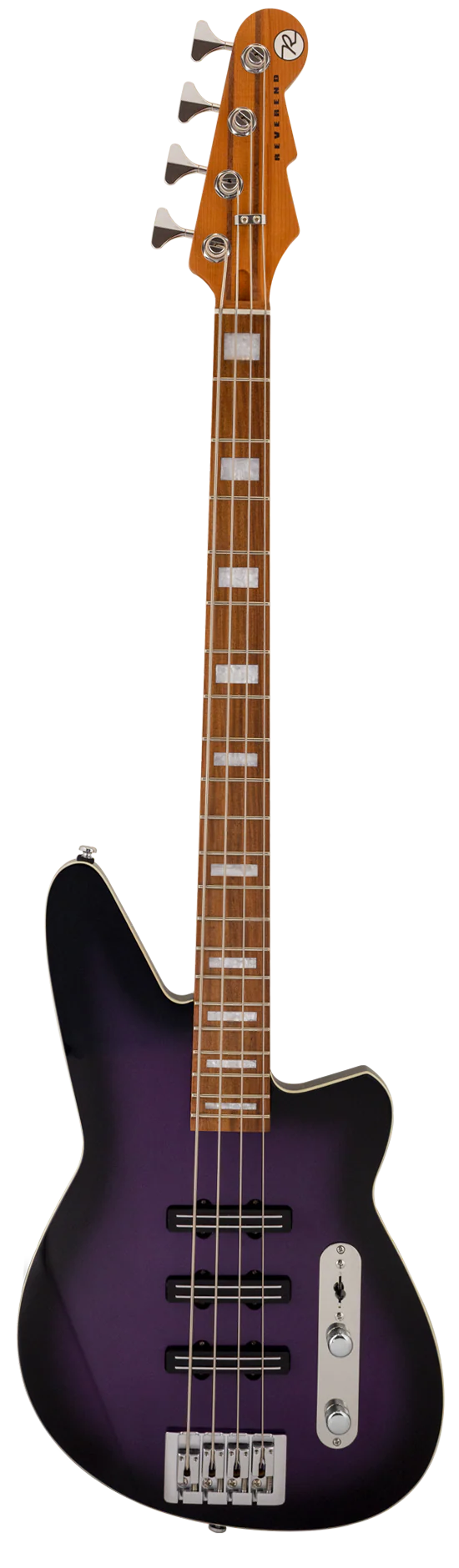 Reverend Triad Triple Pickup Electric Bass Guitar Purple Burst - Image 2