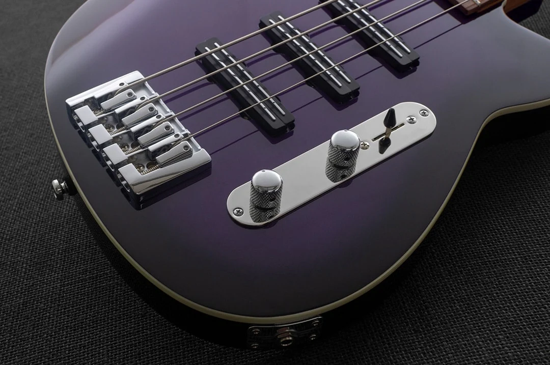 Reverend Triad Triple Pickup Electric Bass Guitar Purple Burst - Image 4