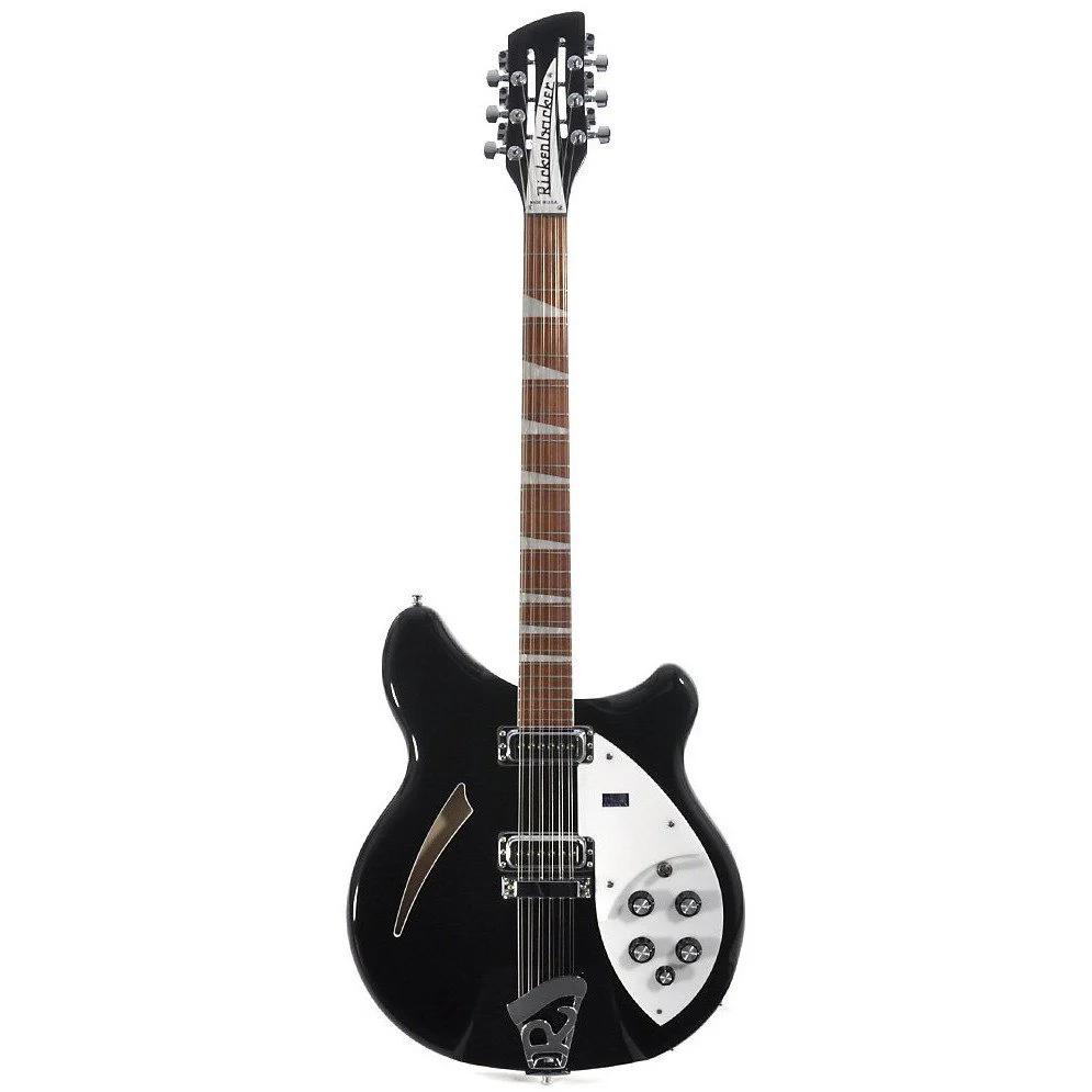 Rickenbacker 360/12 Jetglo Semi Hollow Black Guitar With OHSC - Image 2