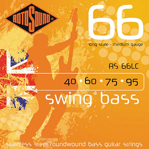 Rotosound RS66LC Swing Bass Long Scale Medium Gauge 40-95 Stainless Steel Roundwound Bass Guitar Strings