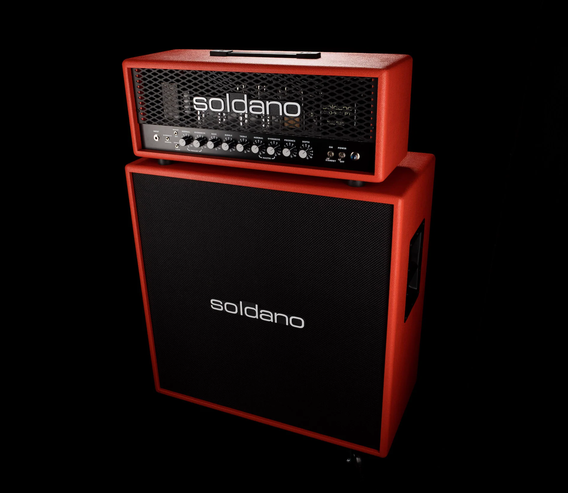 Soldano 4x12" Straight Custom Guitar Amp Cab Red Bronco - Image 2
