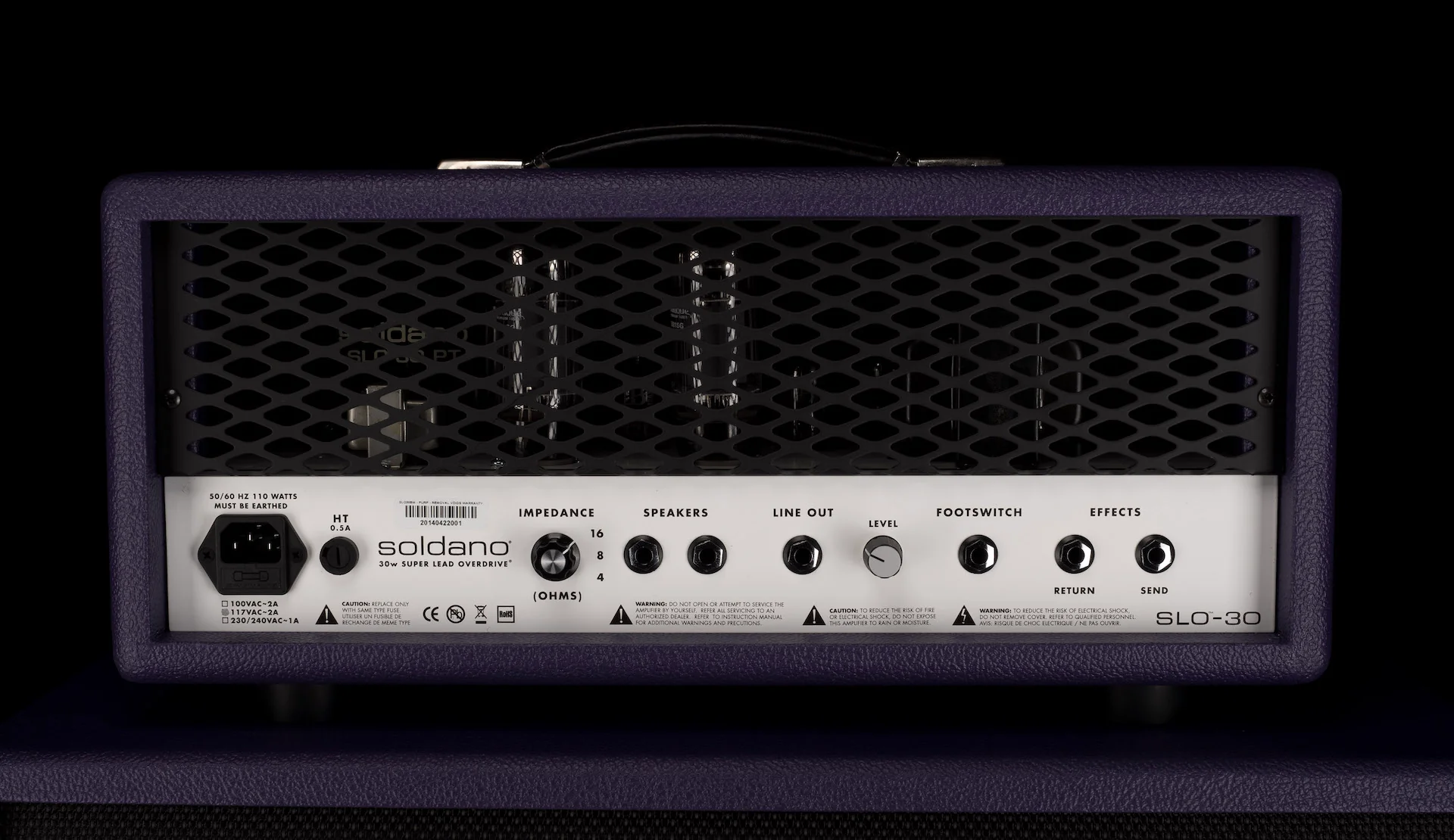 Soldano SLO-30 Custom Super Lead Overdrive 30-Watt Purple Guitar Amp Head - Image 7