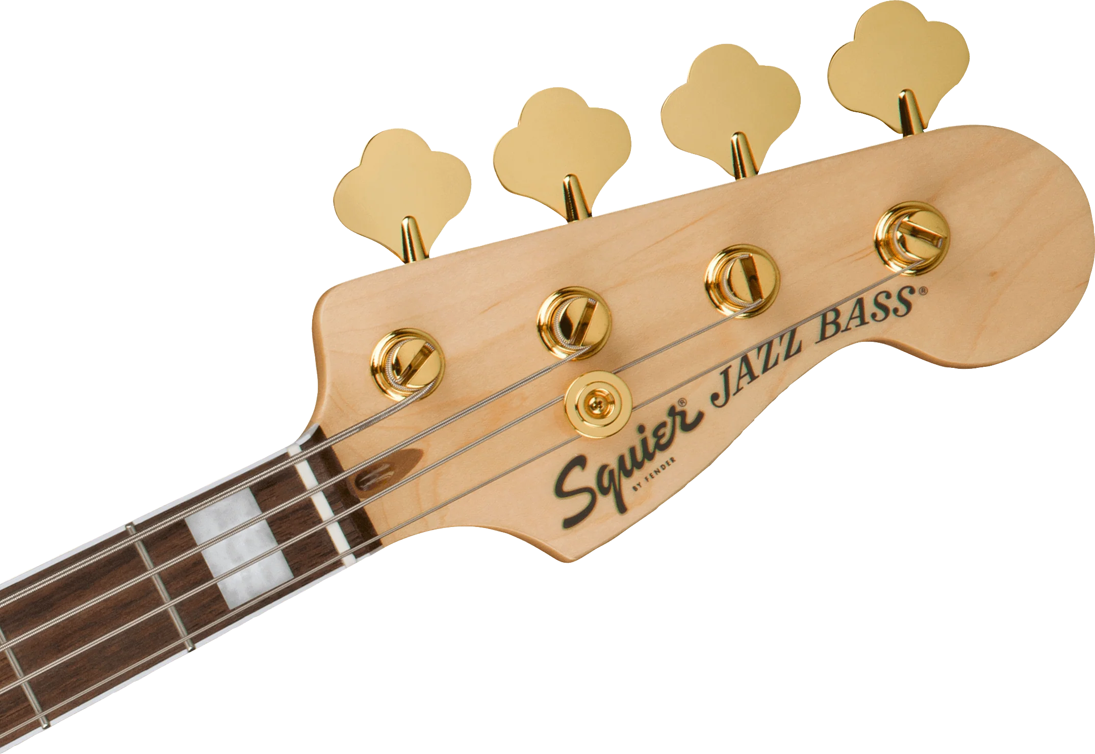 Squier 40th Anniversary Jazz Bass Gold Edition Olympic White Bass Guitar - Image 6