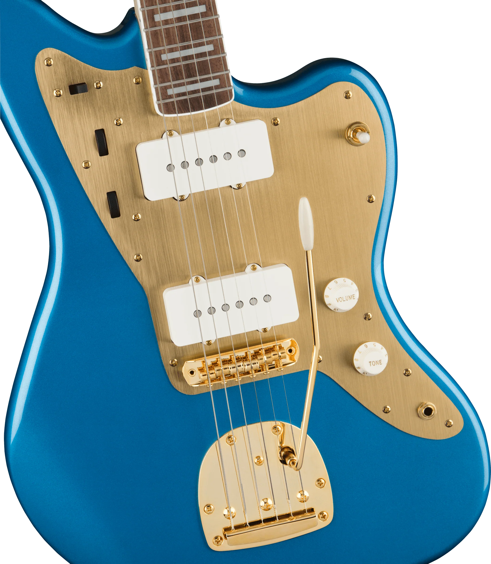Squier 40th Anniversary Jazzmaster Gold Edition Lake Placid Blue Electric Guitar - Image 3