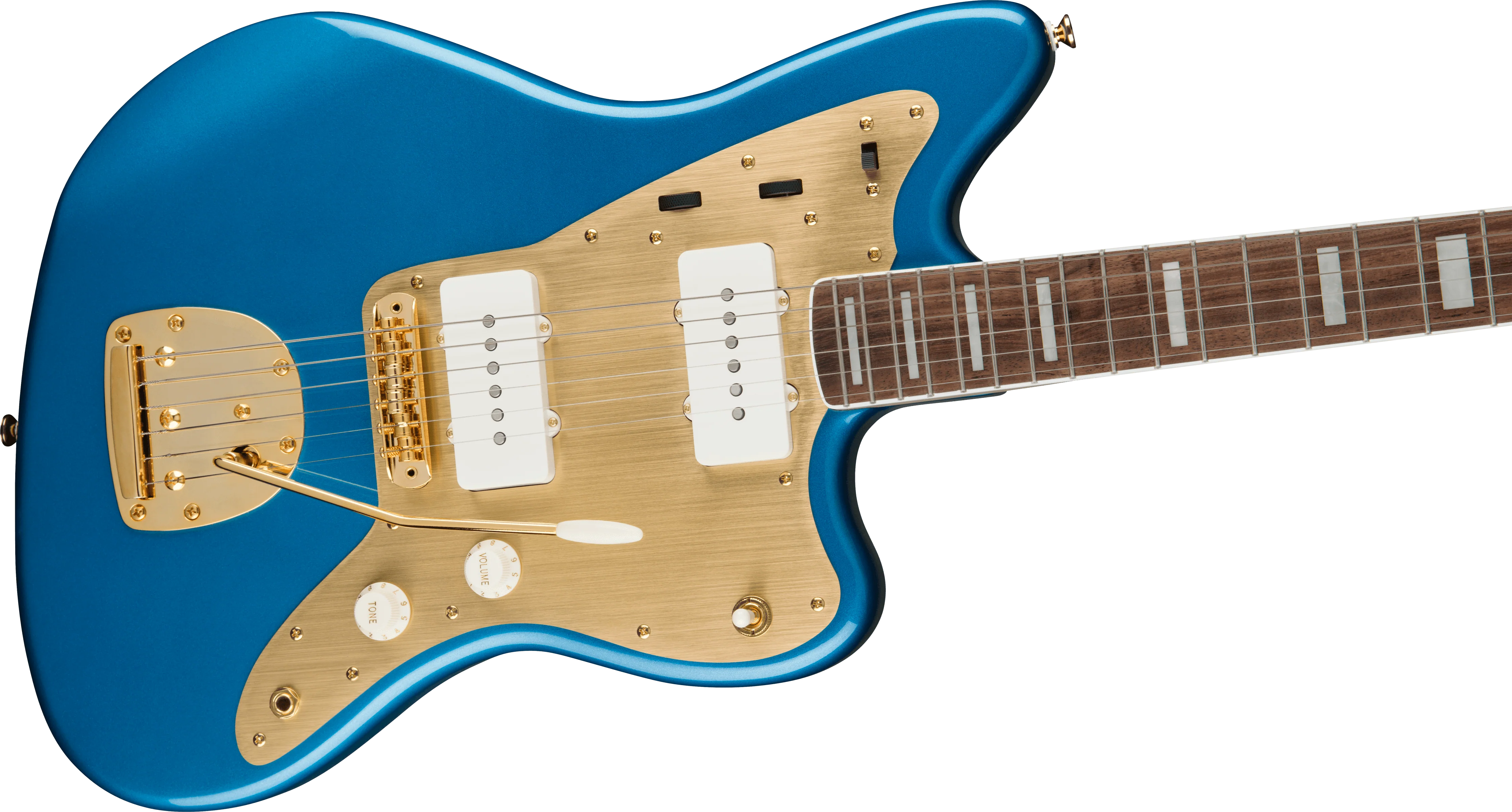 Squier 40th Anniversary Jazzmaster Gold Edition Lake Placid Blue Electric Guitar - Image 4