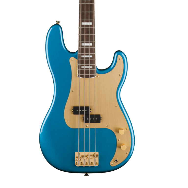 Squier 40th Anniversary Precision Bass Gold Edition Lake Placid Blue Bass Guitar
