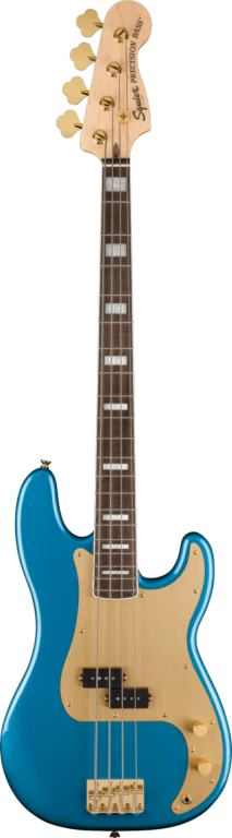 Squier 40th Anniversary Precision Bass Gold Edition Lake Placid Blue Bass Guitar - Image 2