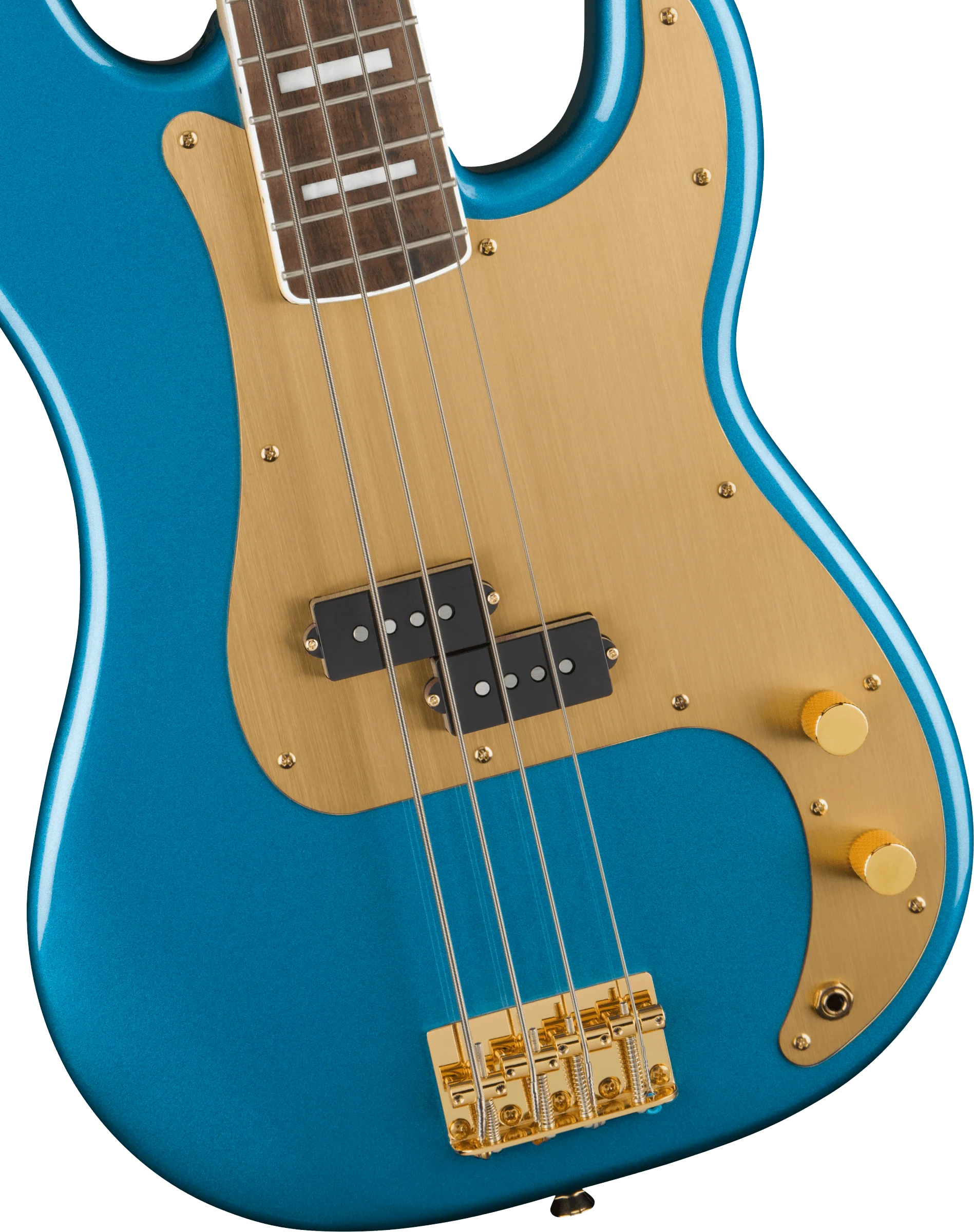 Squier 40th Anniversary Precision Bass Gold Edition Lake Placid Blue Bass Guitar - Image 3