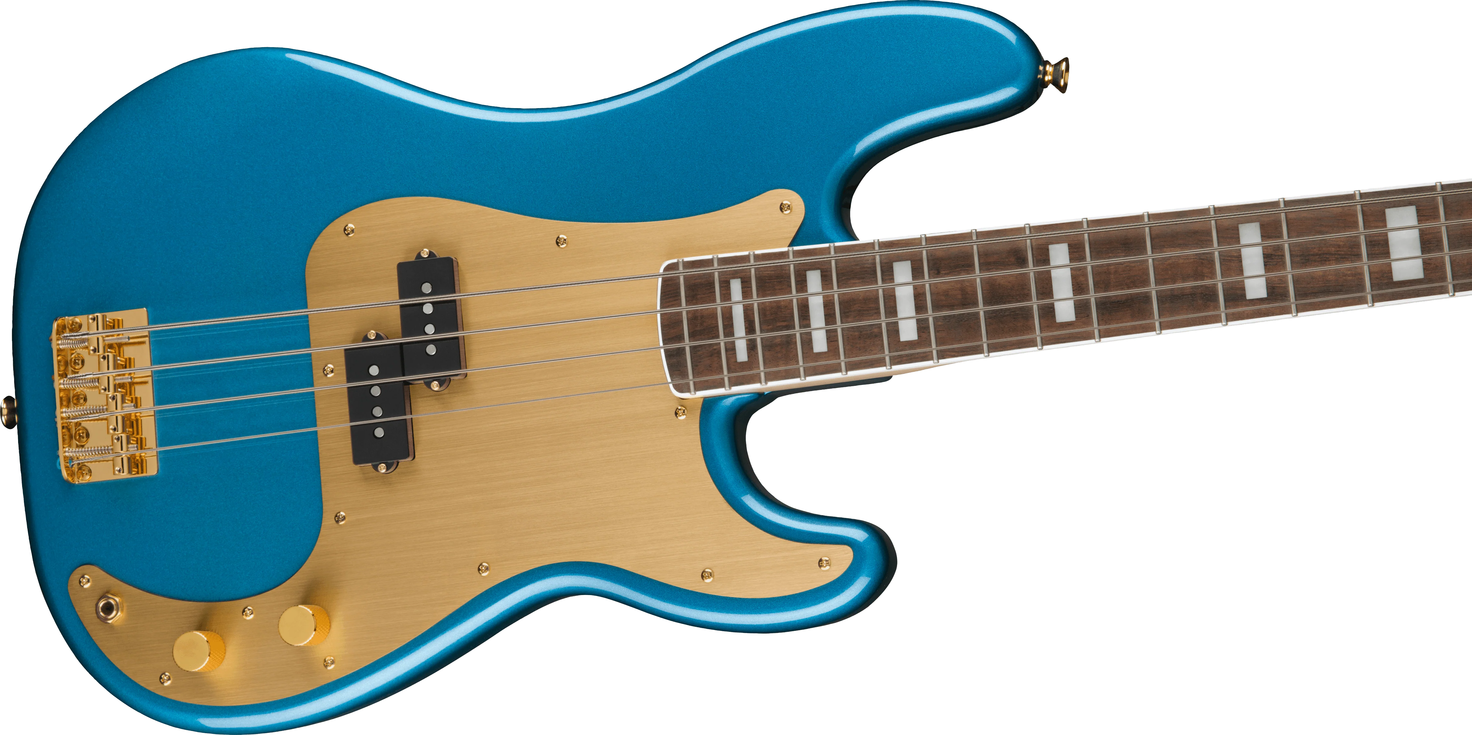 Squier 40th Anniversary Precision Bass Gold Edition Lake Placid Blue Bass Guitar - Image 4