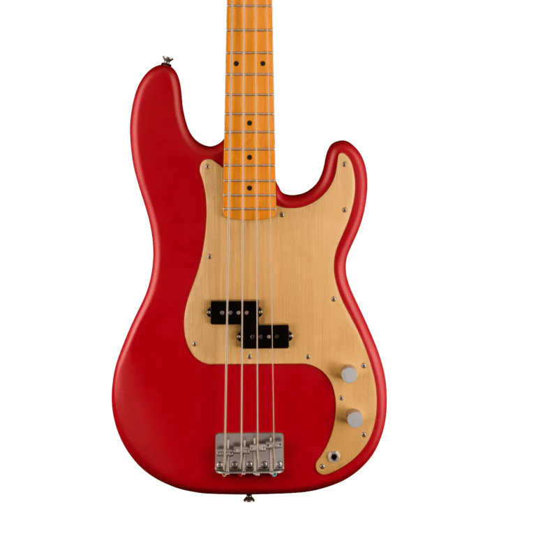 Squier 40th Anniversary Precision Bass Vintage Edition Satin Dakota Red Bass Guitar