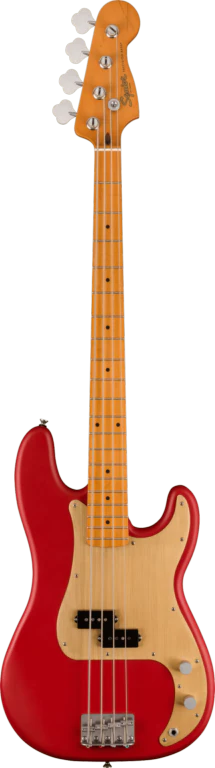 Squier 40th Anniversary Precision Bass Vintage Edition Satin Dakota Red Bass Guitar - Image 2