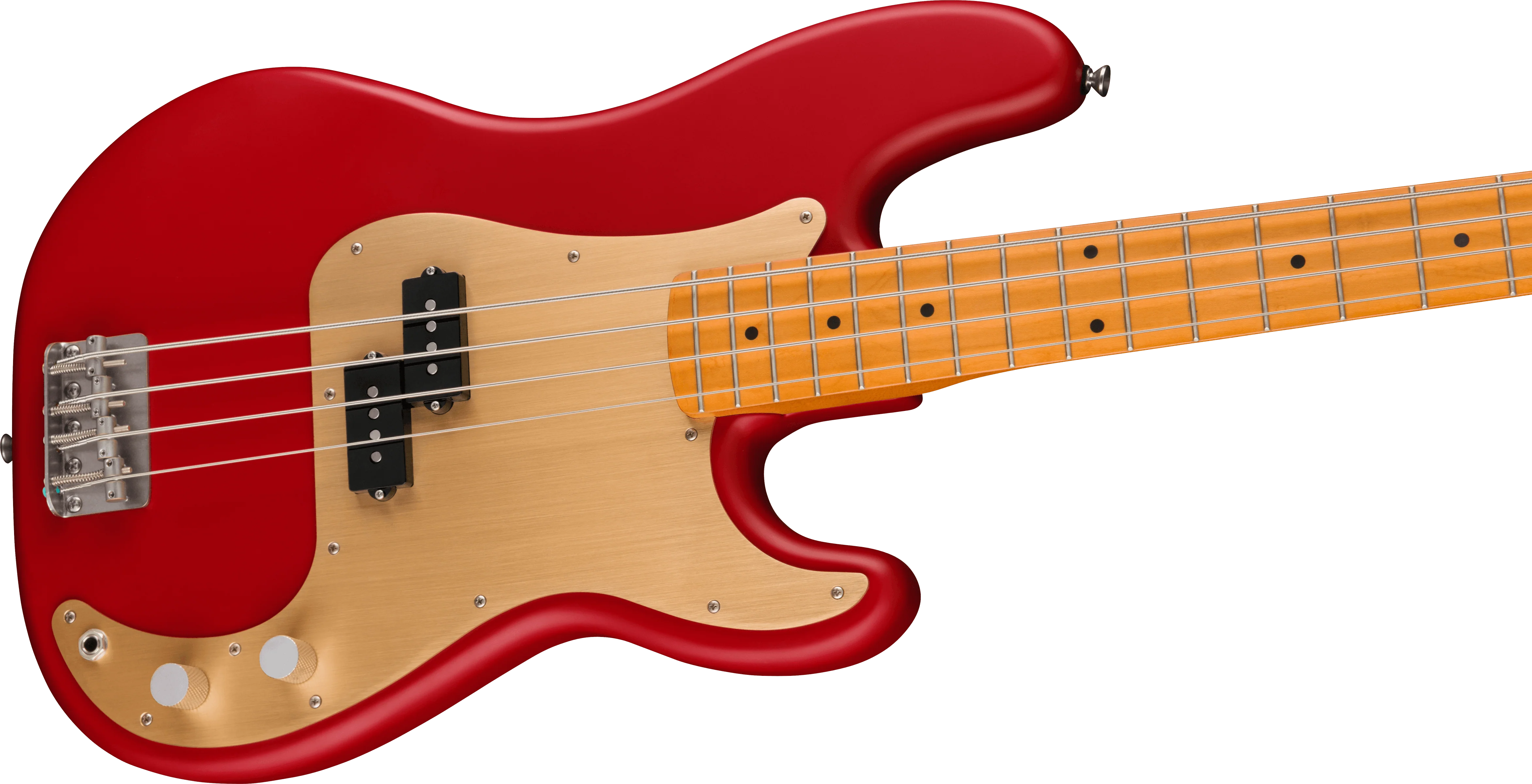 Squier 40th Anniversary Precision Bass Vintage Edition Satin Dakota Red Bass Guitar - Image 4