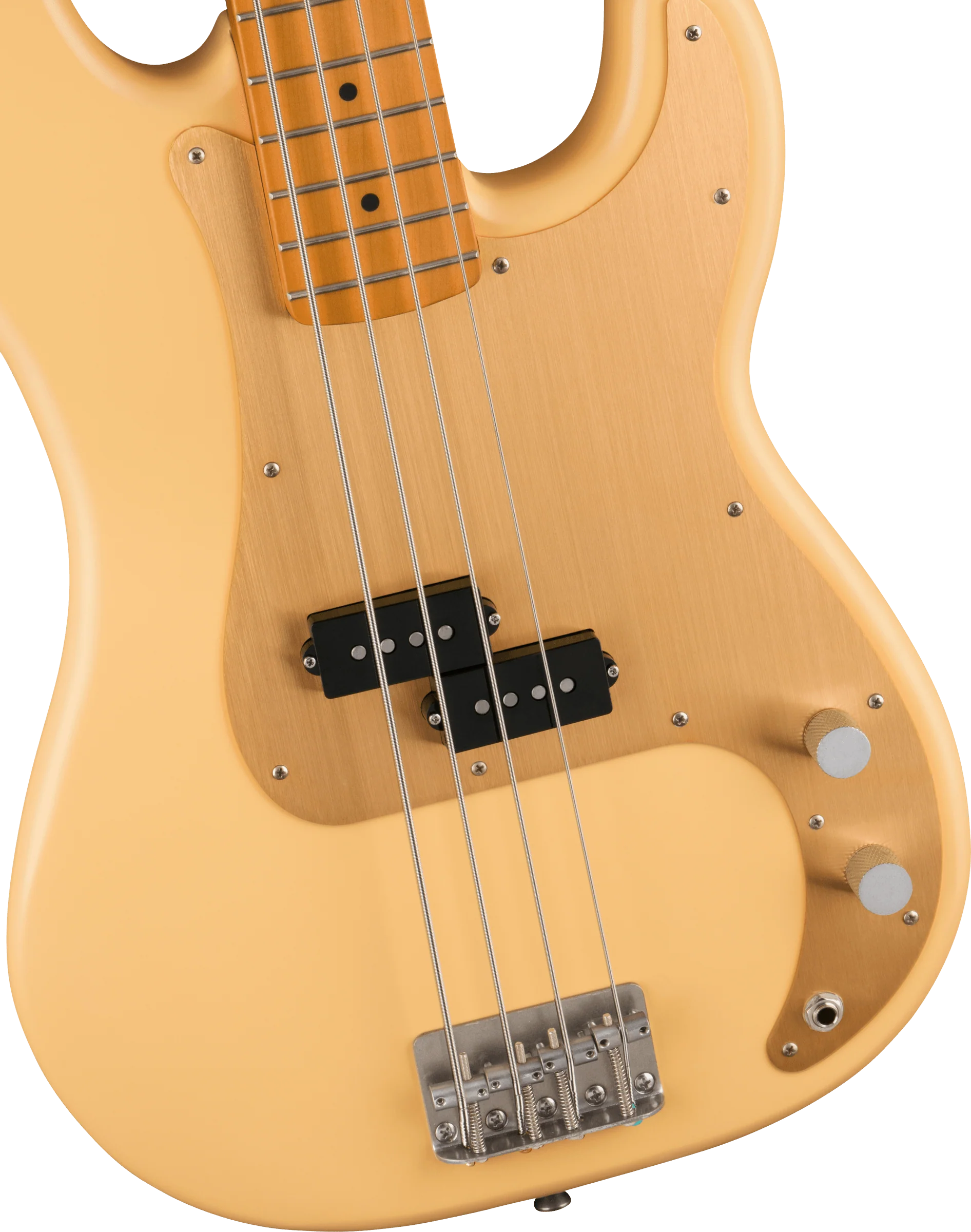 Squier 40th Anniversary Precision Bass Vintage Edition Satin Vintage Blonde Bass Guitar - Image 3