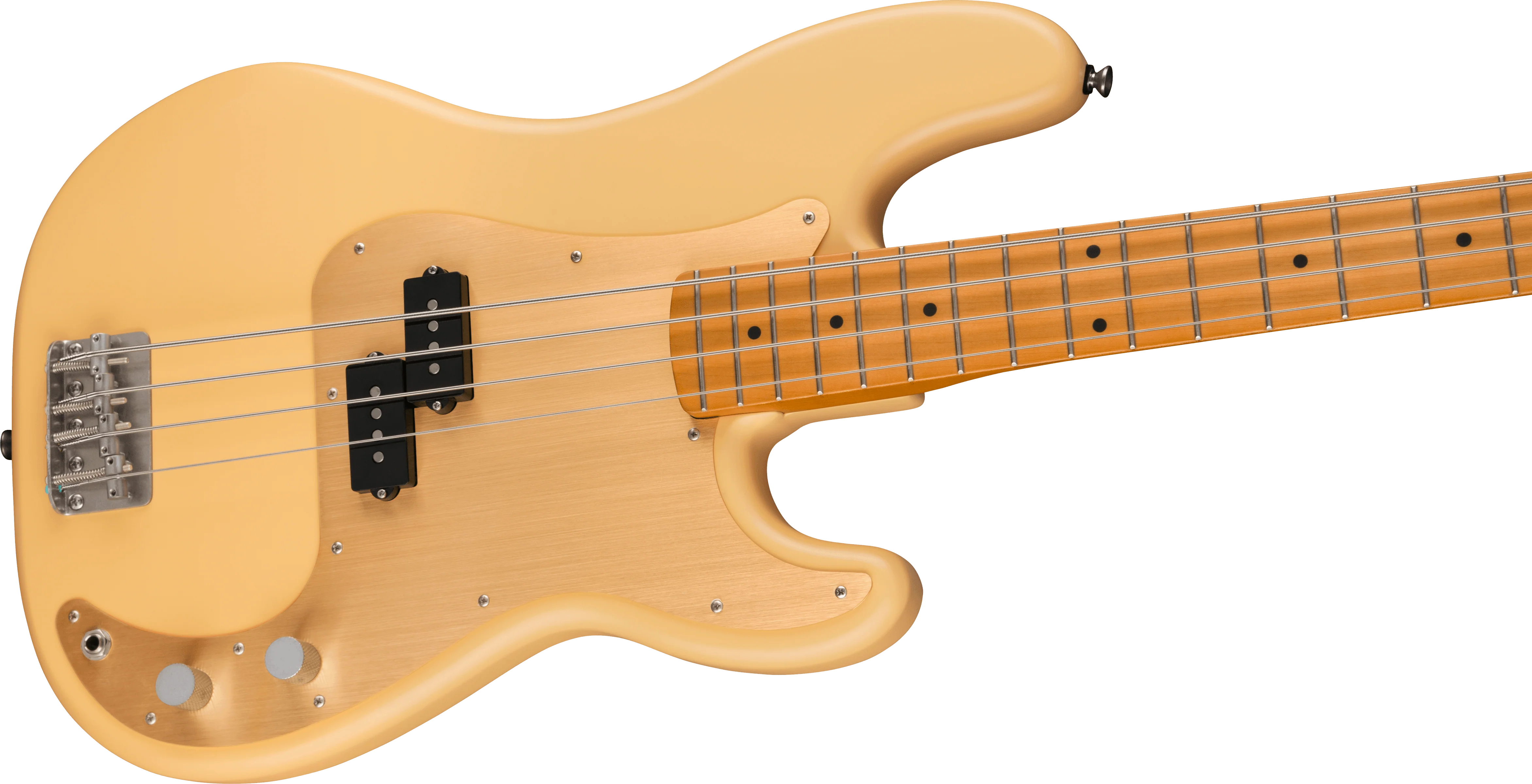 Squier 40th Anniversary Precision Bass Vintage Edition Satin Vintage Blonde Bass Guitar - Image 4