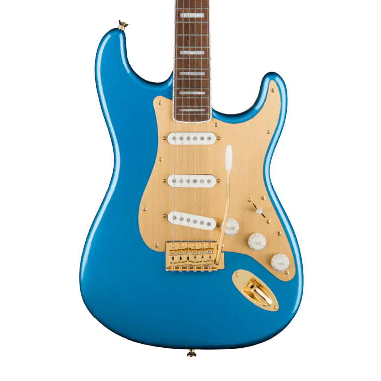 Squier 40th Anniversary Stratocaster Gold Edition Lake Placid Blue Electric Guitar