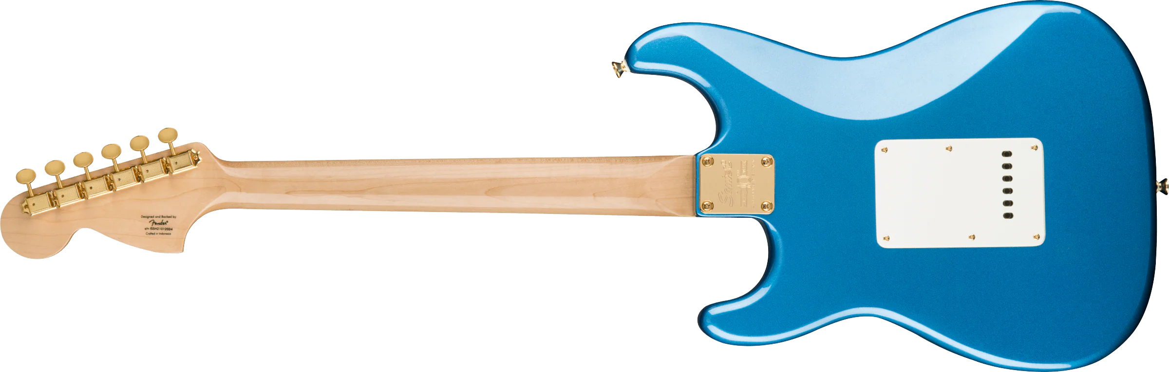Squier 40th Anniversary Stratocaster Gold Edition Lake Placid Blue Electric Guitar - Image 5