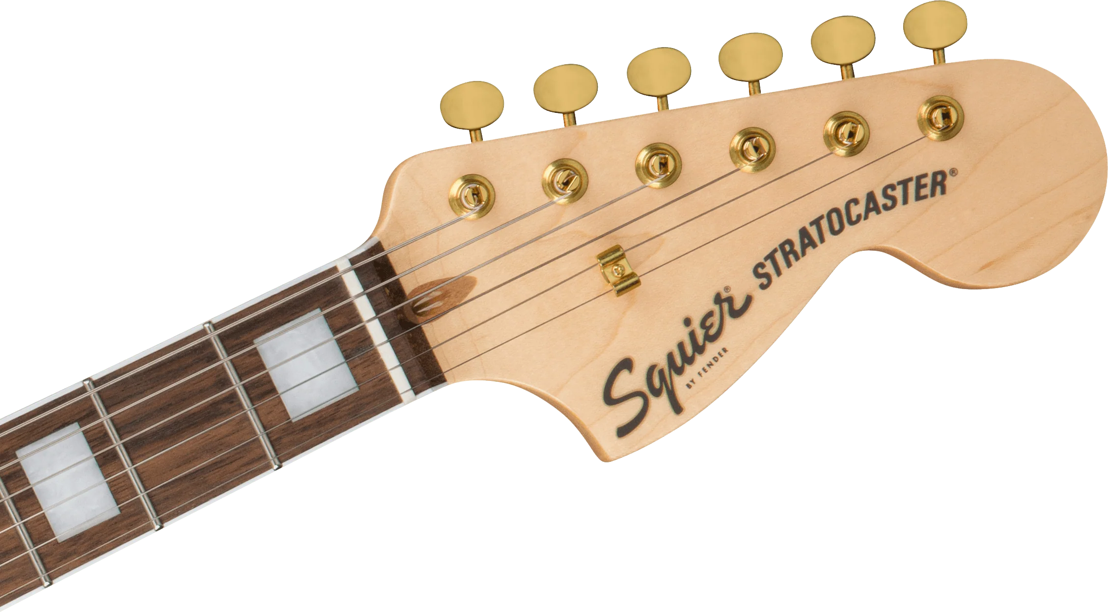 Squier 40th Anniversary Stratocaster Gold Edition Ruby Red Metallic Electric Guitar - Image 6