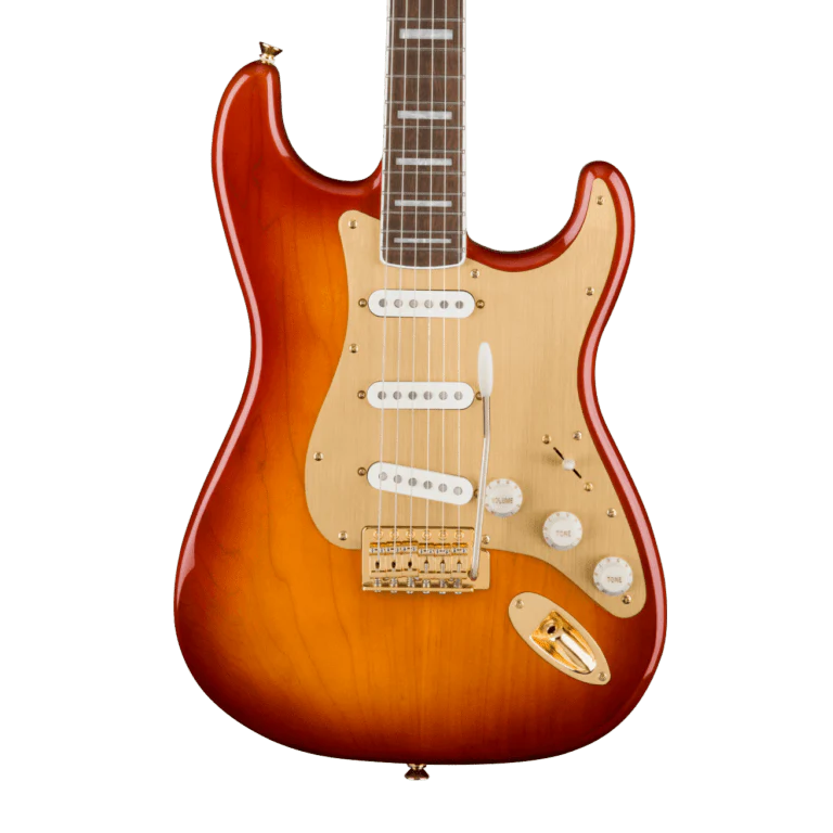 Squier 40th Anniversary Stratocaster Gold Edition Sienna Sunburst Electric Guitar