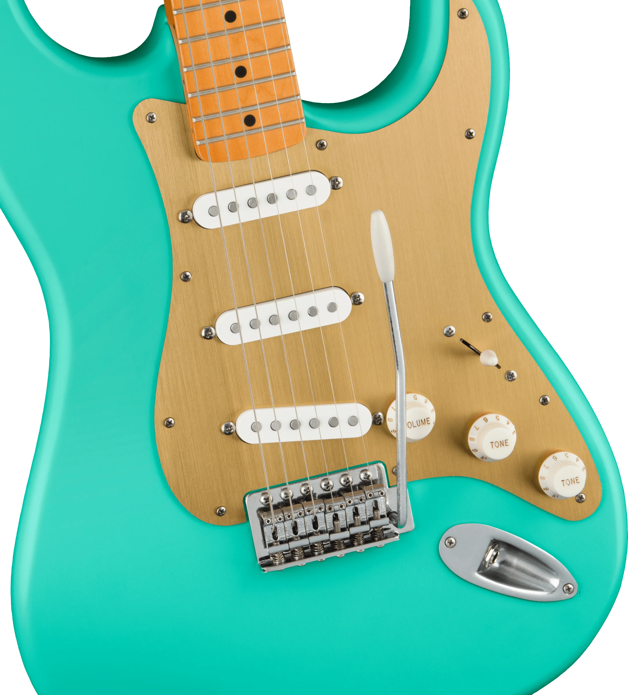 Squier 40th Anniversary Stratocaster Vintage Edition Satin Seafoam Green Electric Guitar - Image 3