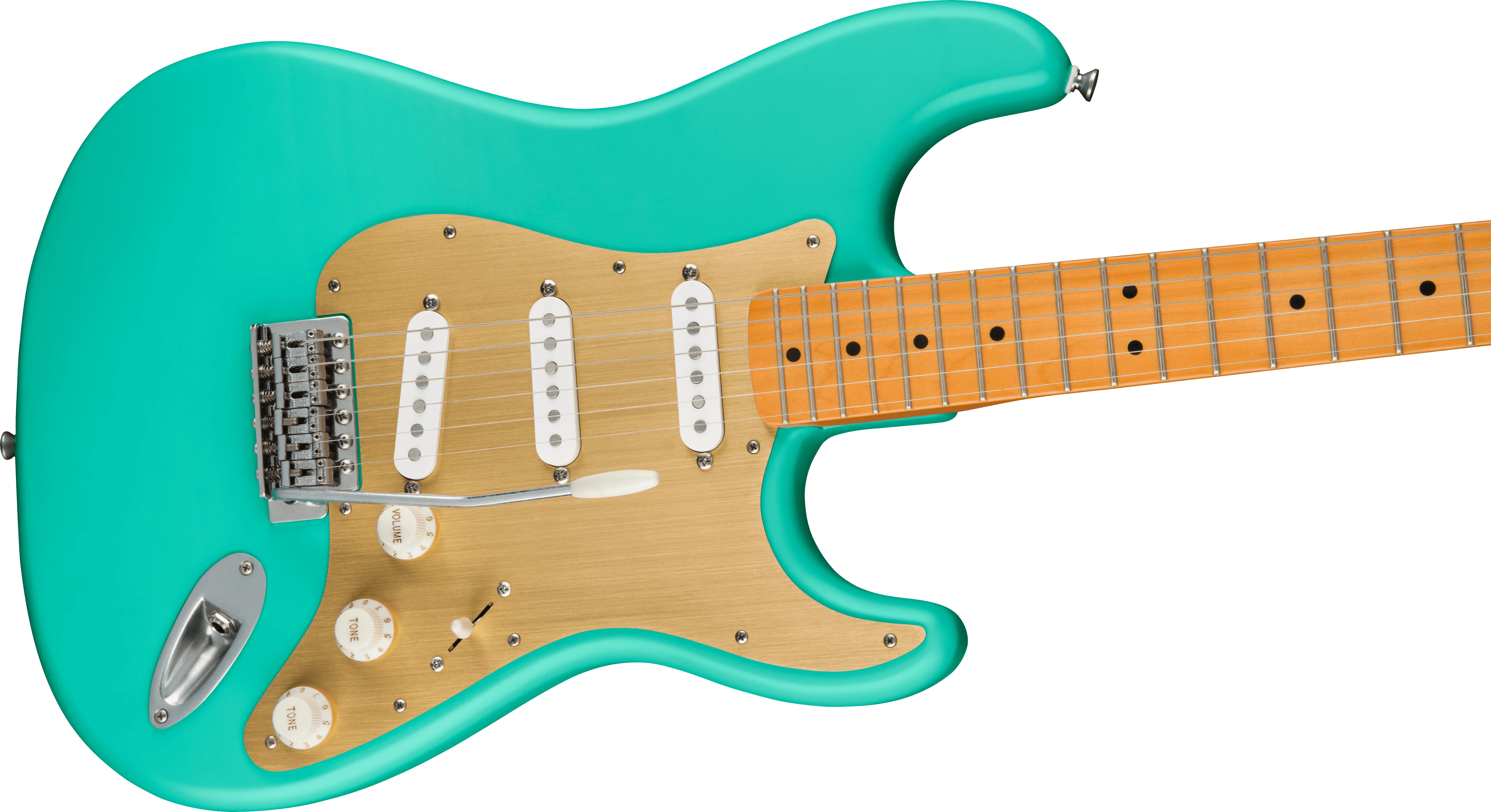 Squier 40th Anniversary Stratocaster Vintage Edition Satin Seafoam Green Electric Guitar - Image 4