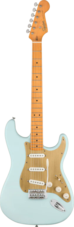 Squier 40th Anniversary Stratocaster Vintage Edition Satin Sonic Blue Electric Guitar - Image 2
