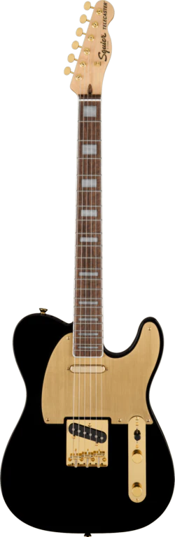 Squier 40th Anniversary Telecaster Gold Edition Black Electric Guitar - Image 2