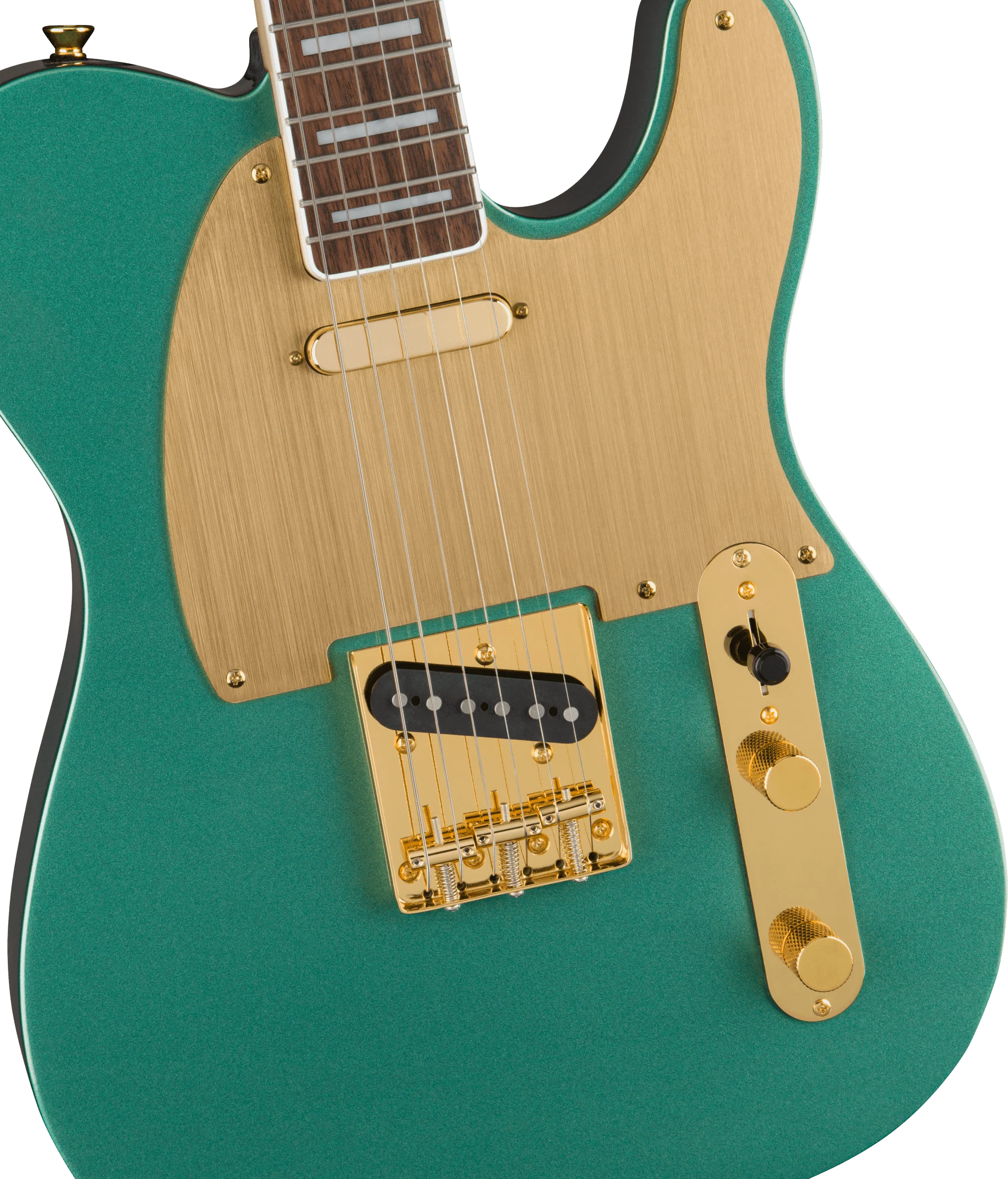 Squier 40th Anniversary Telecaster Gold Edition Sherwood Green Metallic Electric Guitar - Image 3